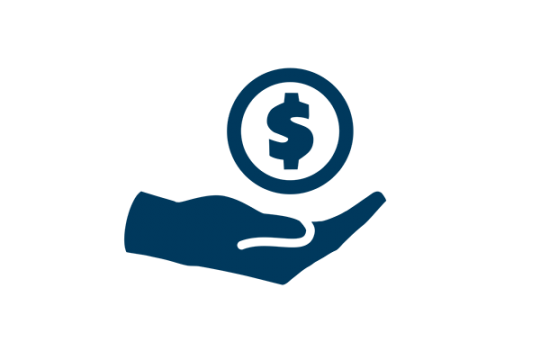 Hand with a dollar sign graphic